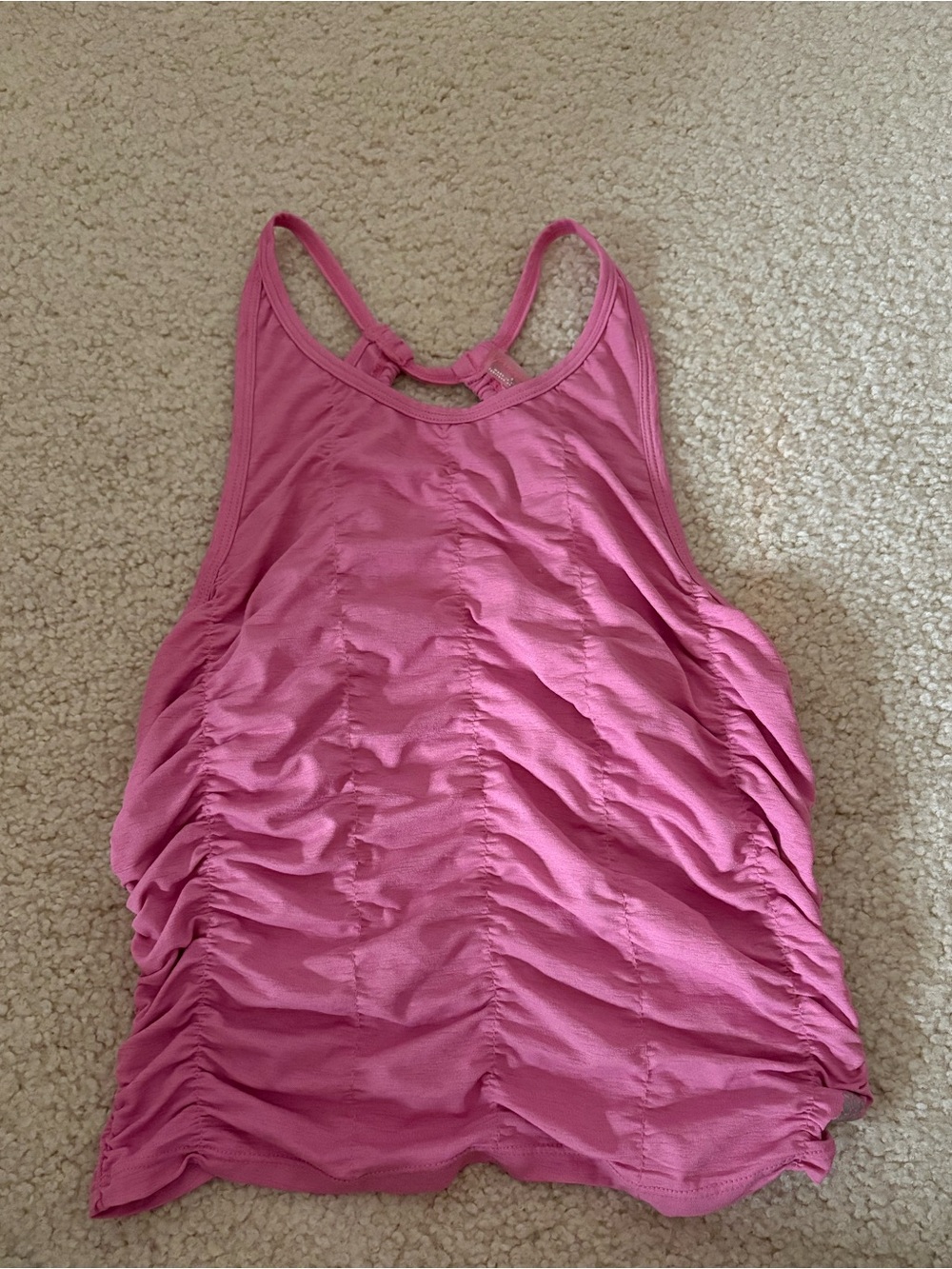 FP Movement by Free People Pink Ruched Racerback Tank